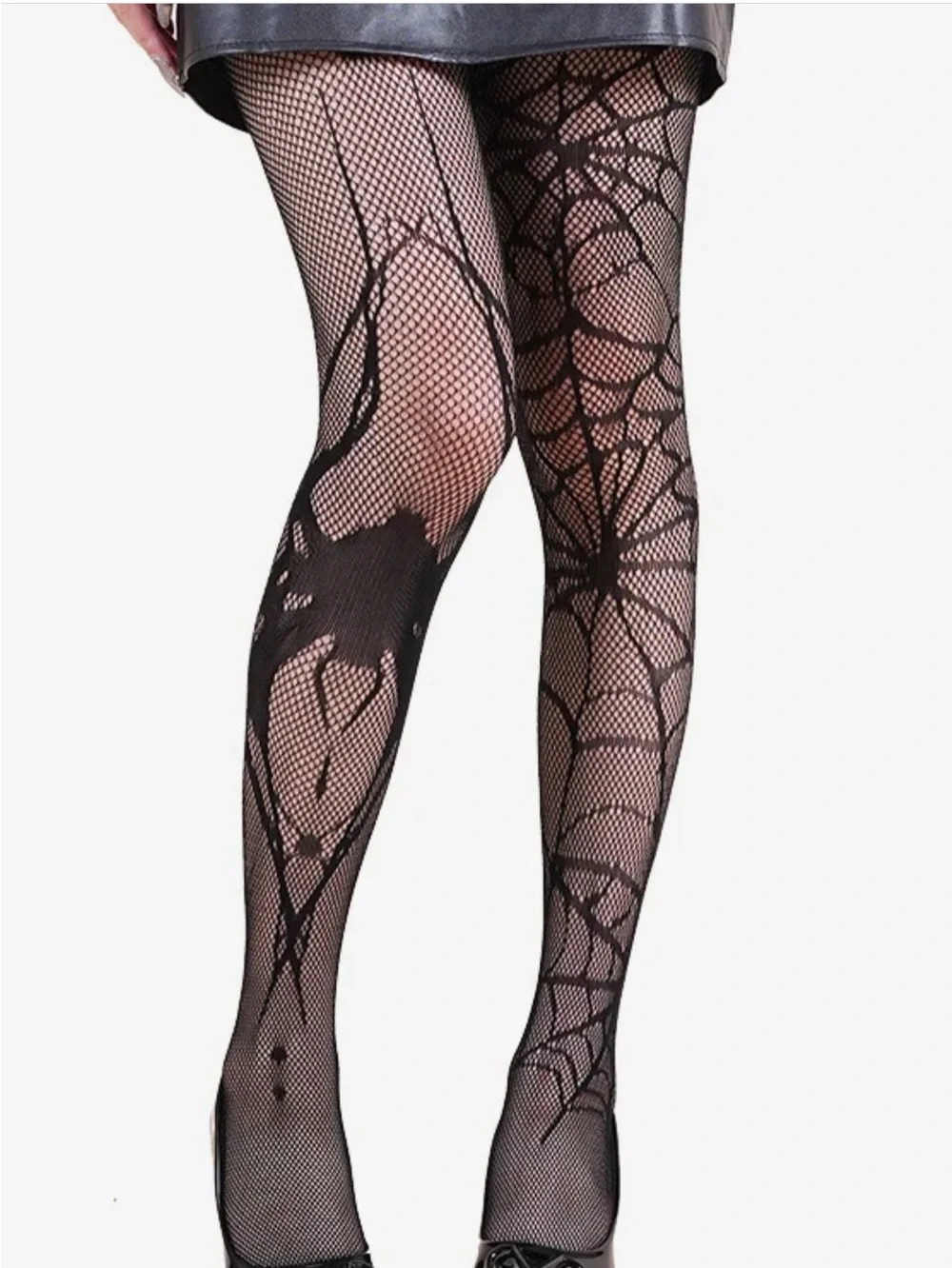 New! Blk Spiderweb Fishnet Tights – Women's Size OS